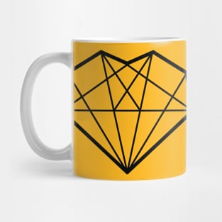 Geometric Black Diamond Heart Mug